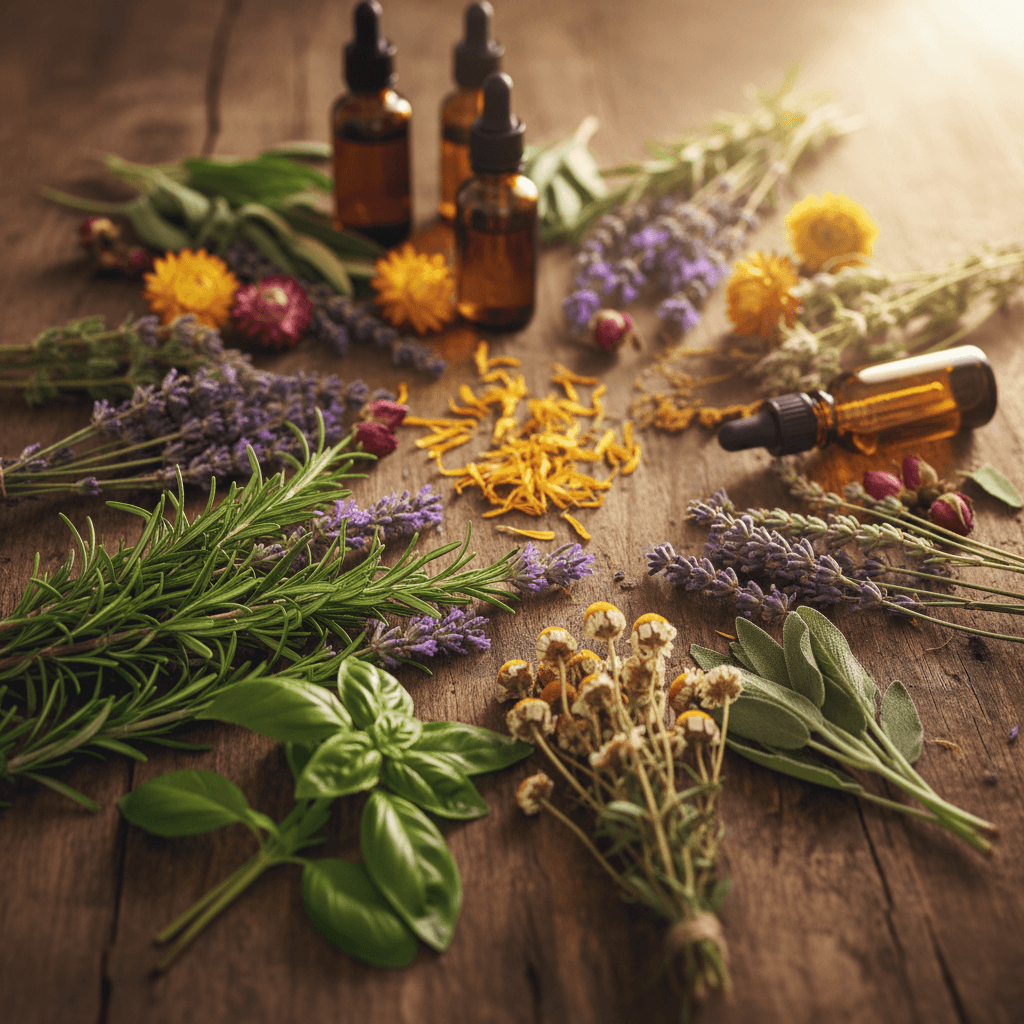Fresh botanicals and essential oil ingredients