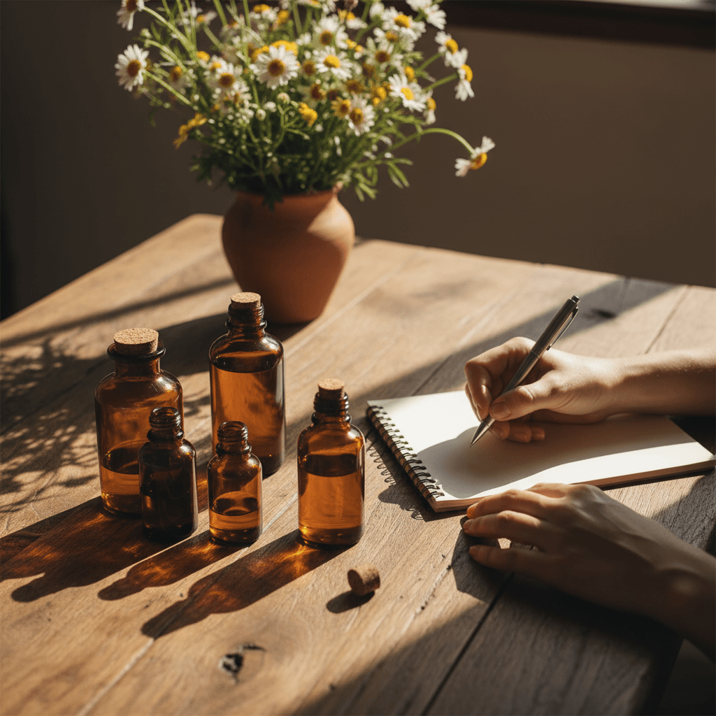 Initial wellness assessment during aromatherapy consultation